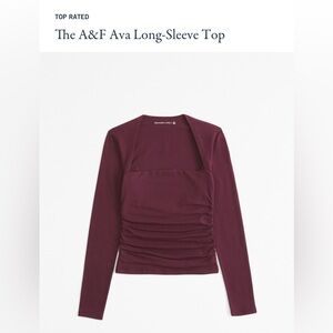 Burgundy size small Ava Long Sleeve Top